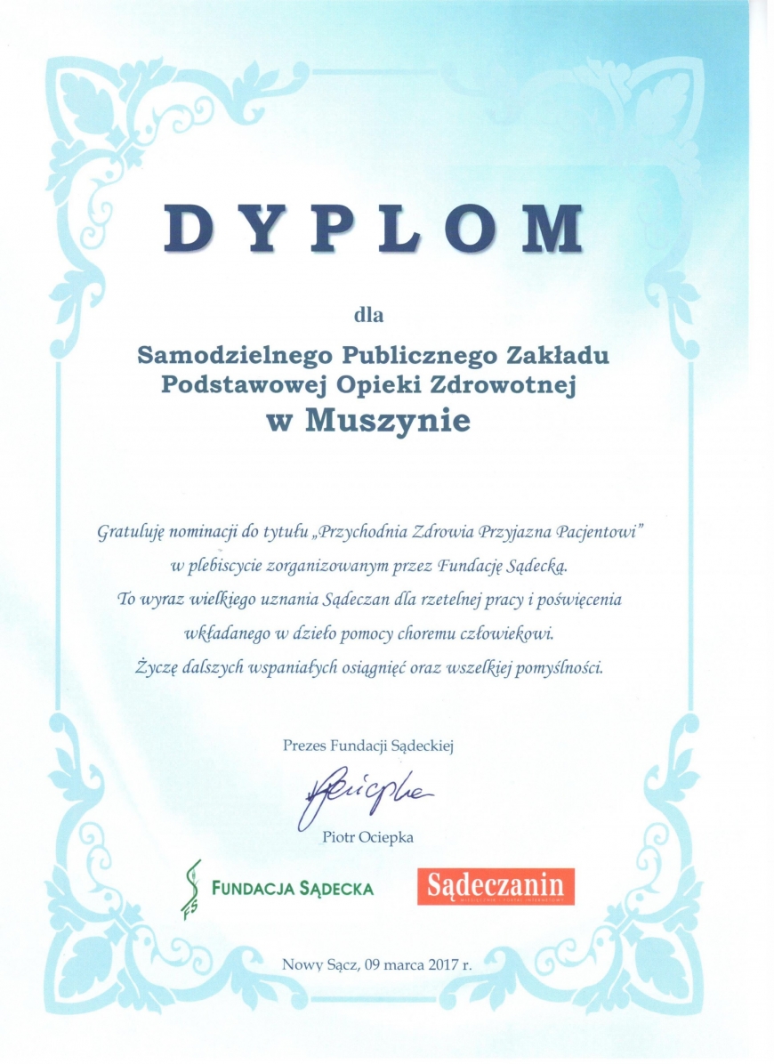 Podziękowania dla naszych pacjentów