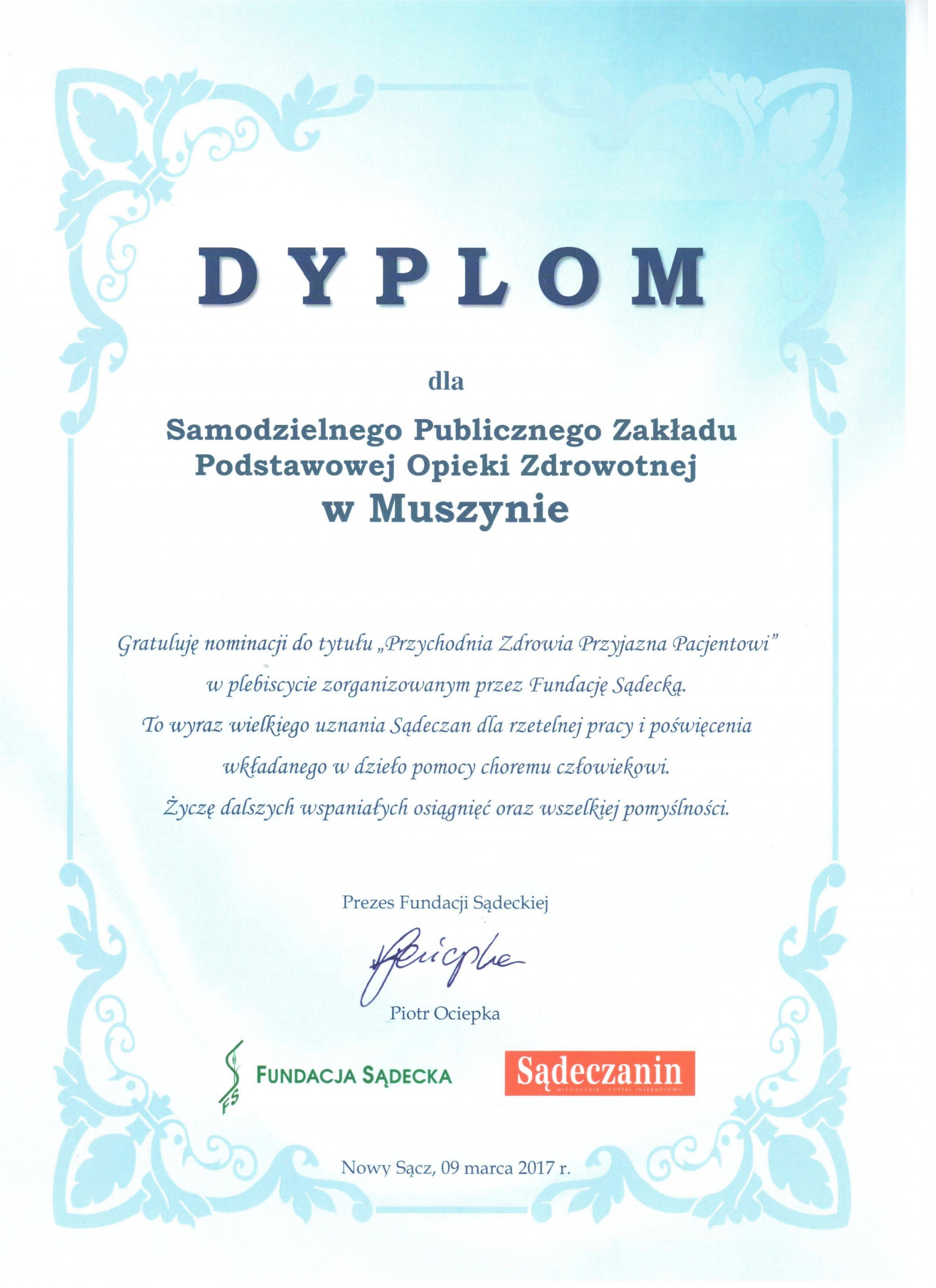 Podziękowania dla naszych pacjentów